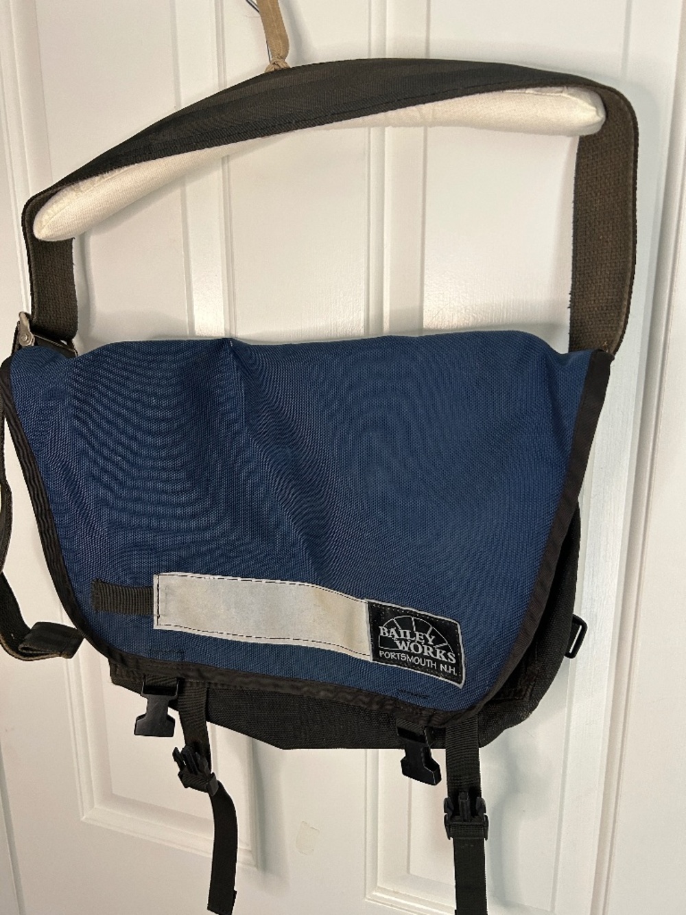 Vintage BaileyWorks 253 Courier Messenger Bag - Navy, Black - Made in USA
